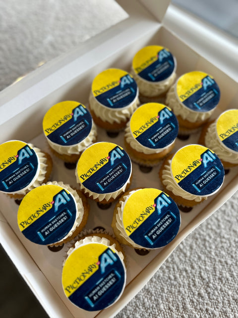 12 Pack Regular Edible Image Cupcakes.