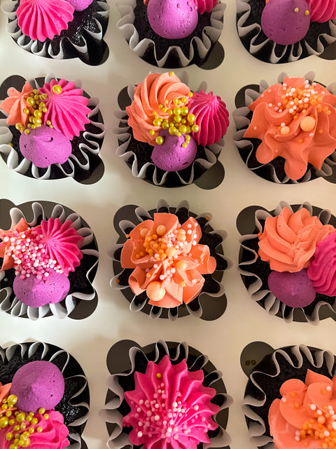 24 Pack Custom Mini Size Cupcakes.