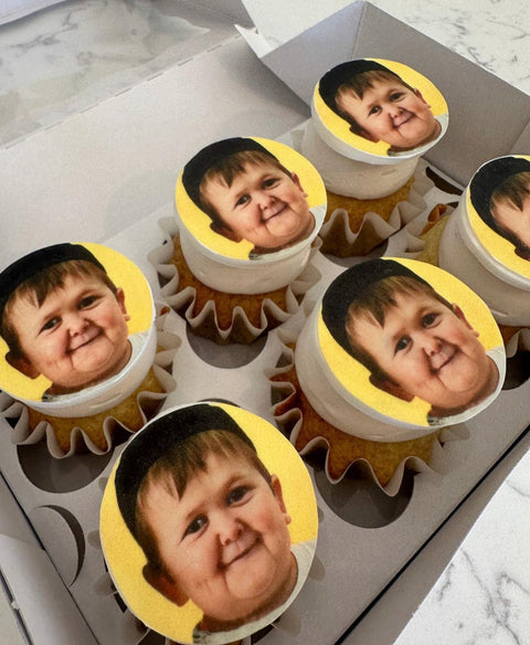 12 Pack Regular Edible Image Cupcakes.