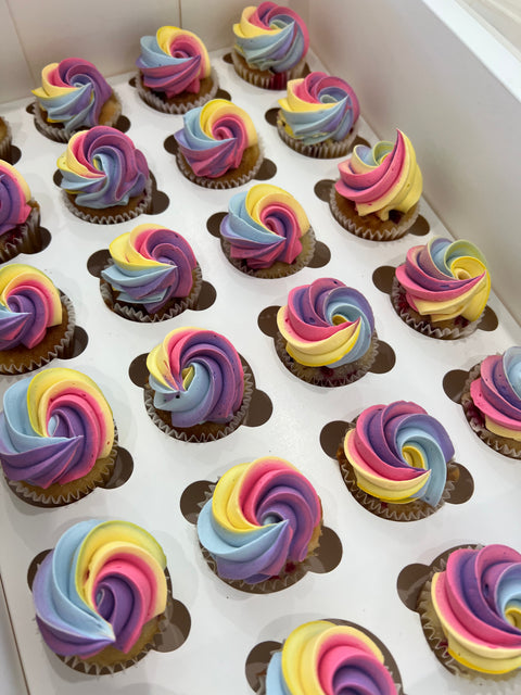 24 Pack Custom Mini Size Cupcakes.