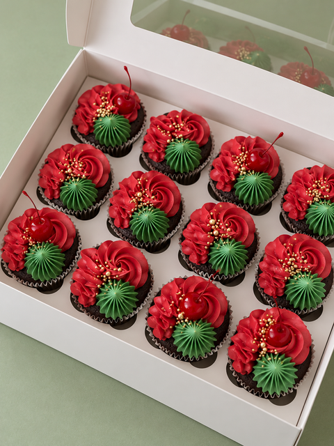12 Pack Christmas Cupcakes.