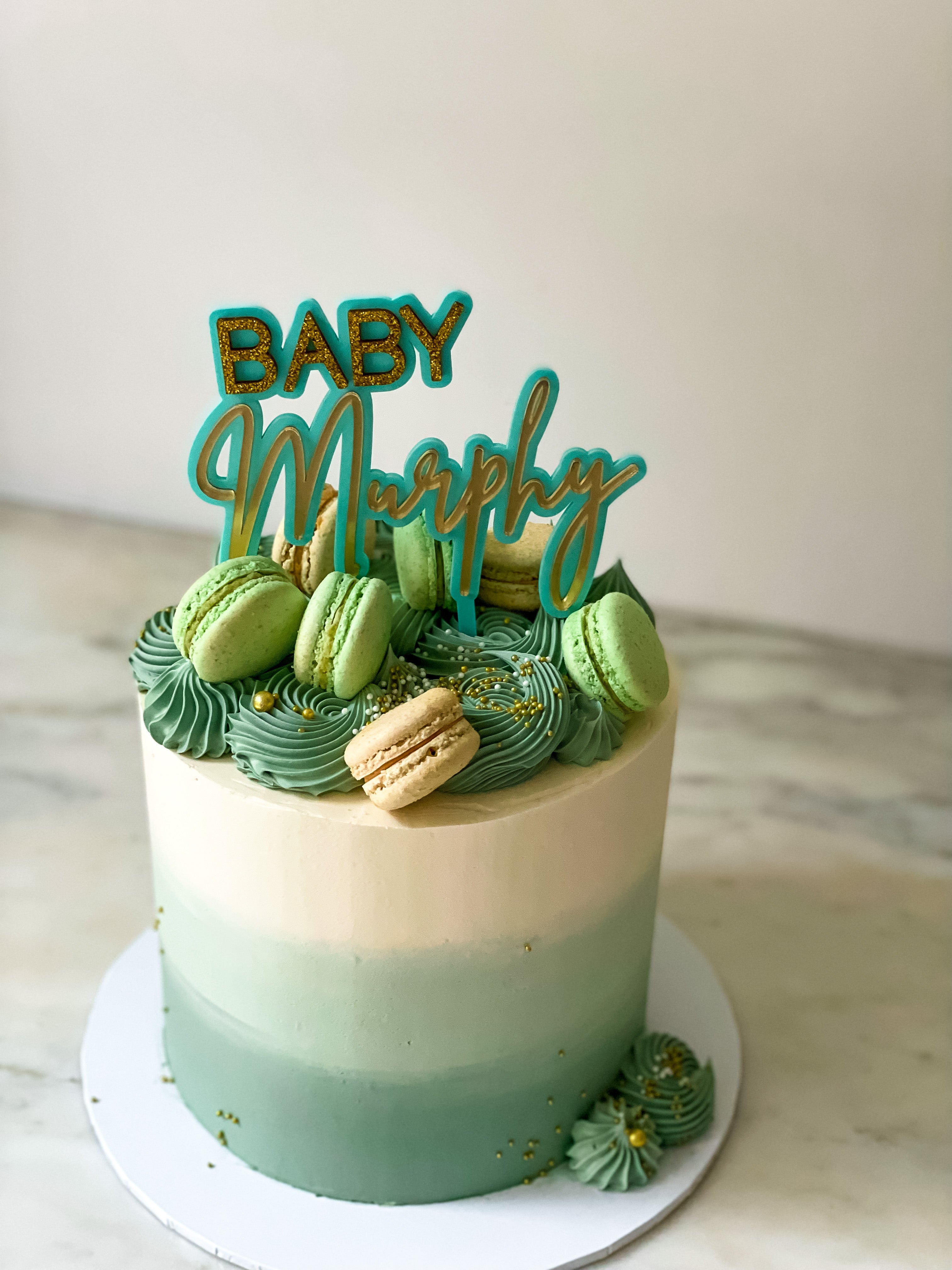 Blue and Green Ombre Watercolour Wedding Cake | A wonderfull… | Flickr