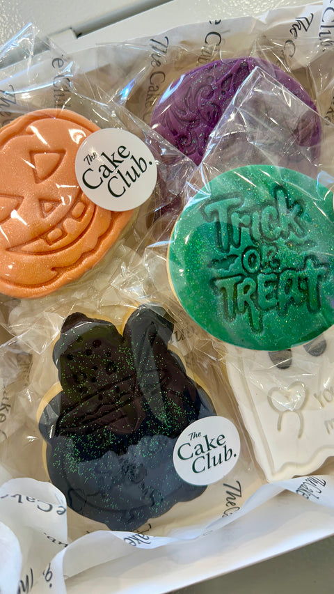 6 pack Fondant Halloween Cookies