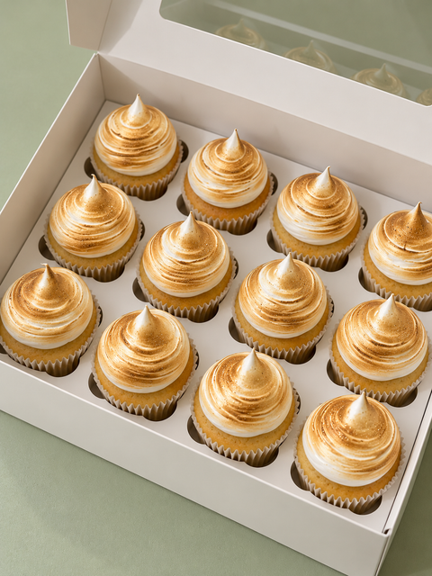 12 Pack Torched Meringue Cupcakes.